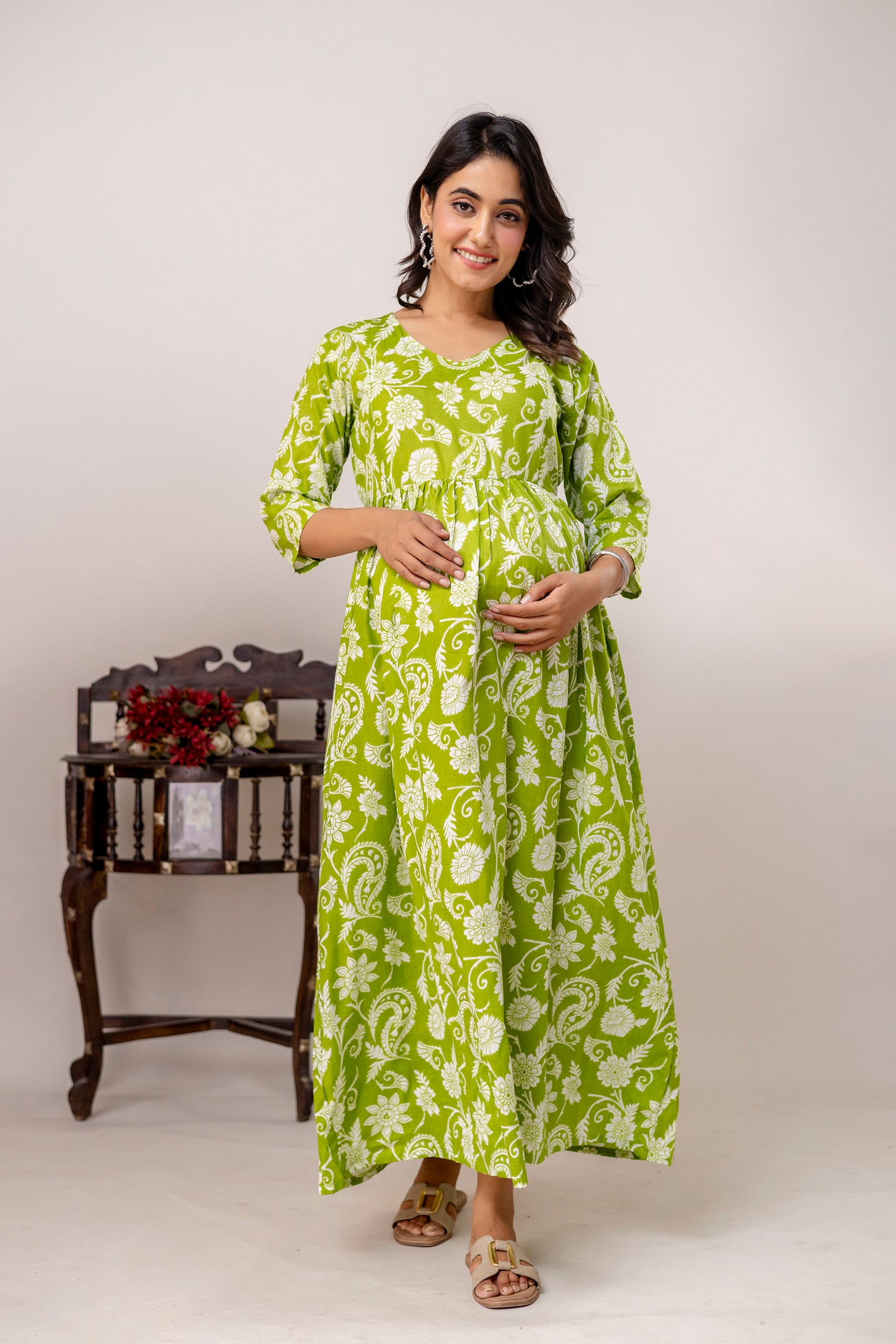 Buy 2 Get 1 Free - Deep Pockets, Hidden Feeding Zip & Adjustable Belt - Green, Purple & Mughal Blue