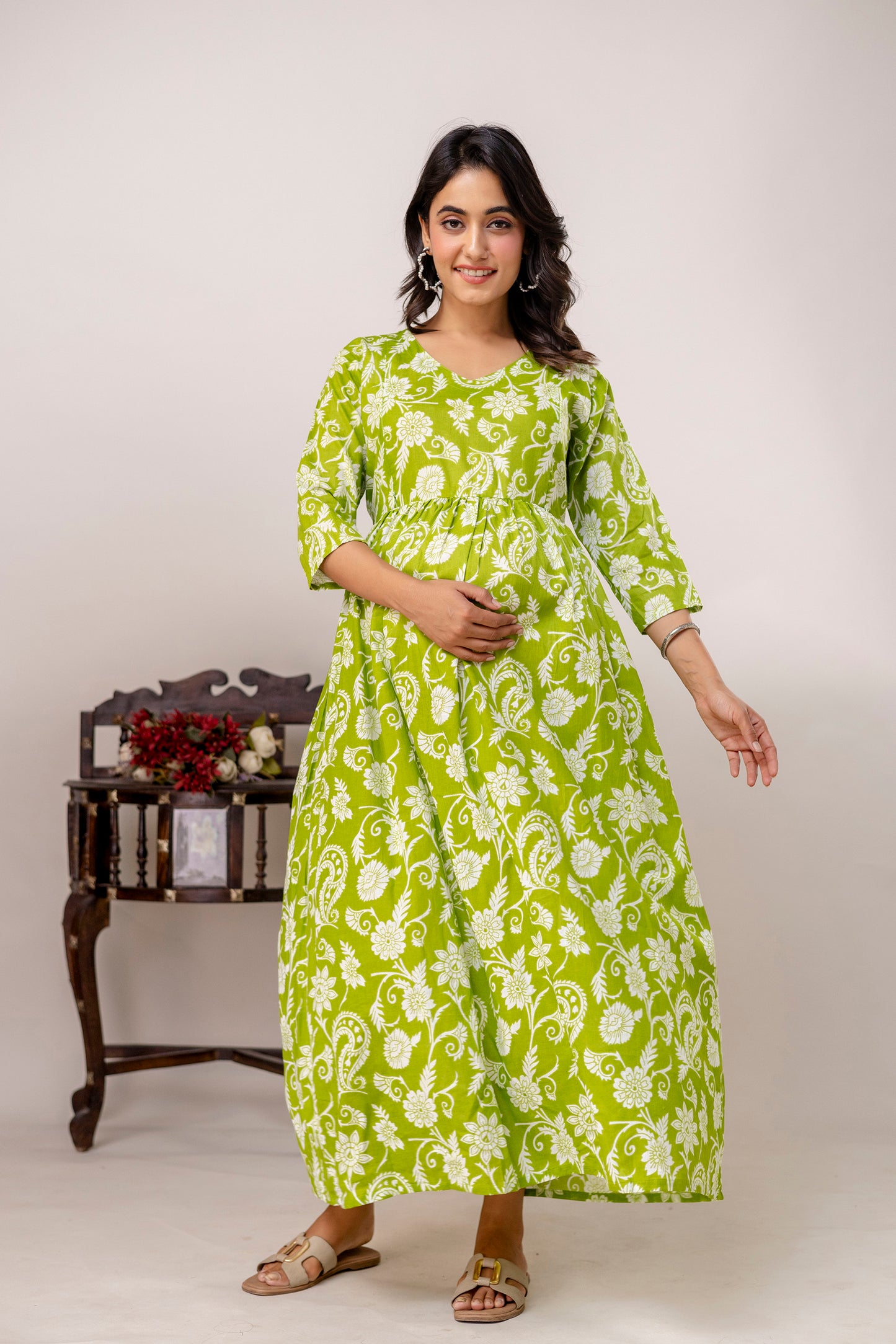 Buy 2 Get 1 Free - Deep Pockets, Hidden Feeding Zip & Adjustable Belt - Green, Purple & Mughal Blue