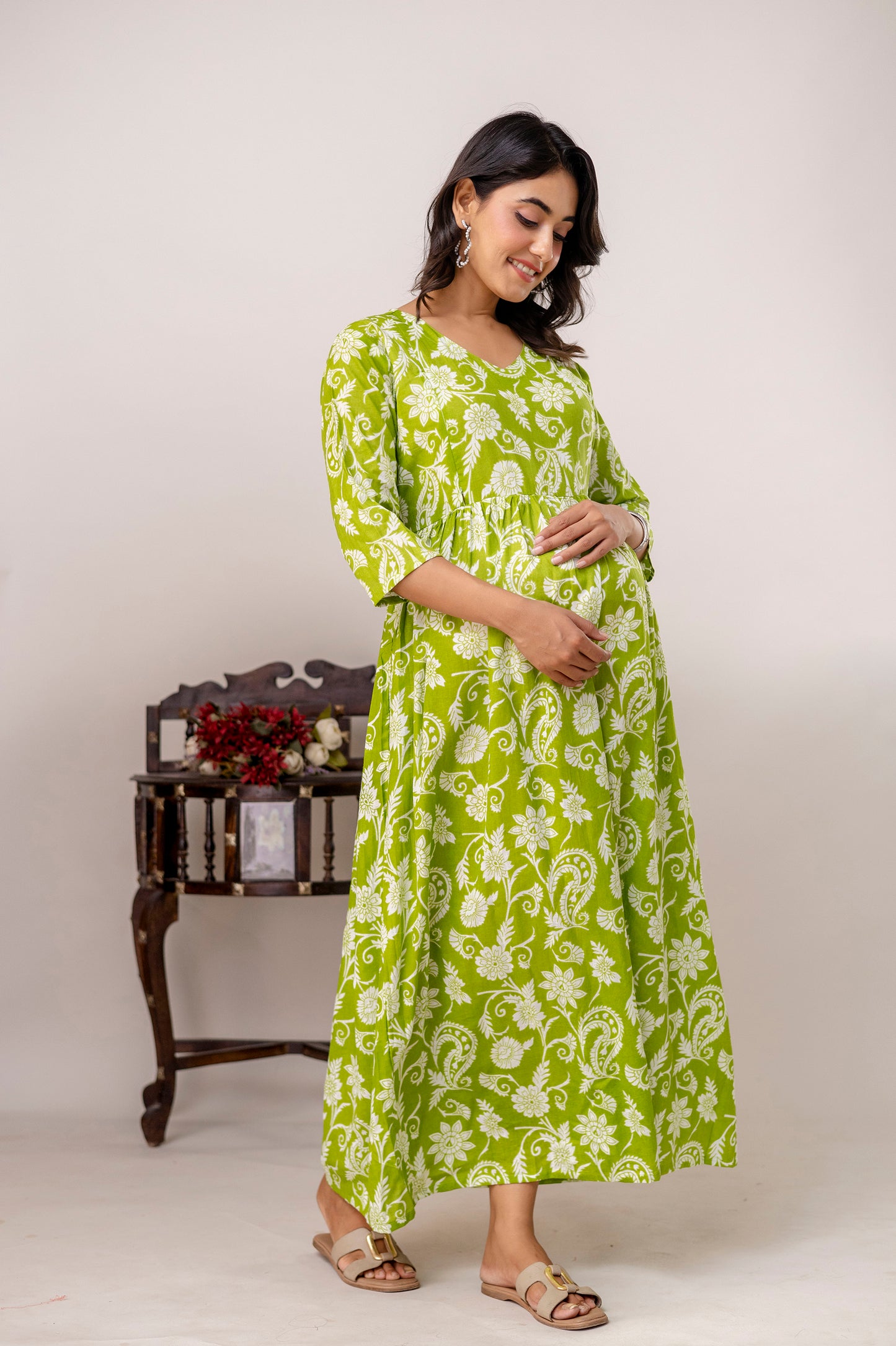 Buy 2 Get 1 Free - Deep Pockets, Hidden Feeding Zip & Adjustable Belt - Green, Purple & Mughal Blue