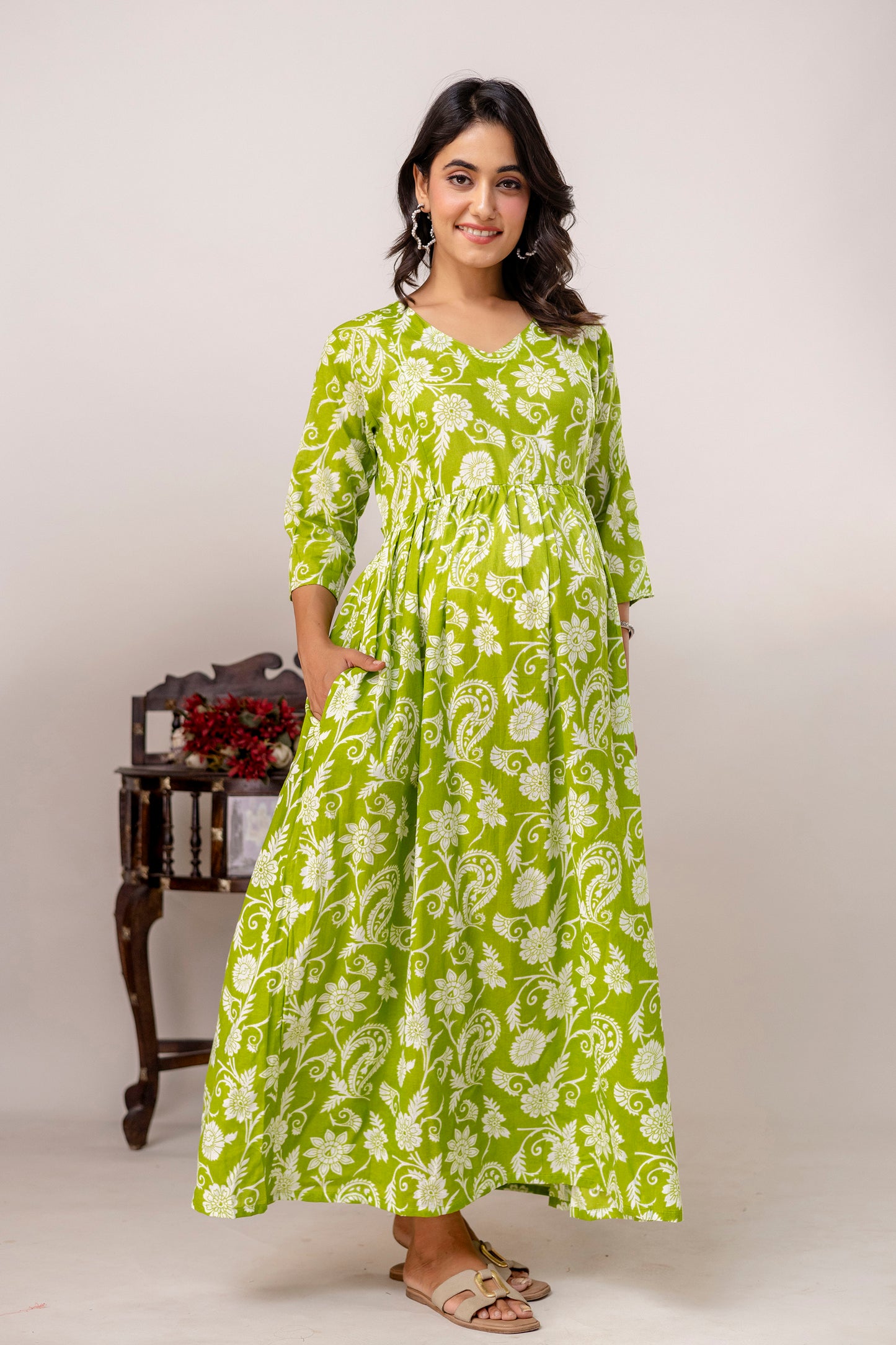 Buy 2 Get 1 Free - Deep Pockets, Hidden Feeding Zip & Adjustable Belt - Green, Purple & Mughal Blue
