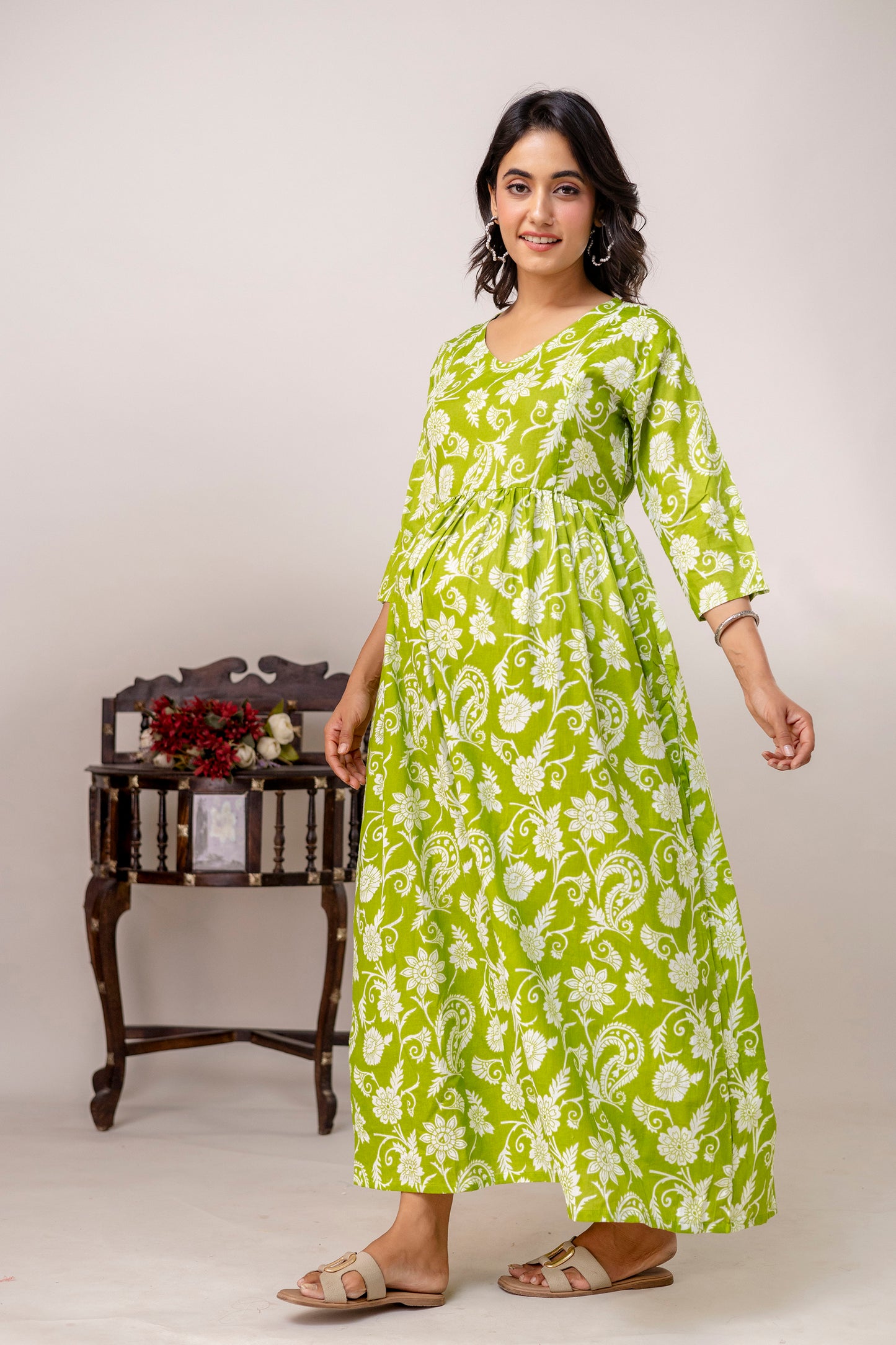 Buy 2 Get 1 Free - Deep Pockets, Hidden Feeding Zip & Adjustable Belt - Green, Purple & Mughal Blue