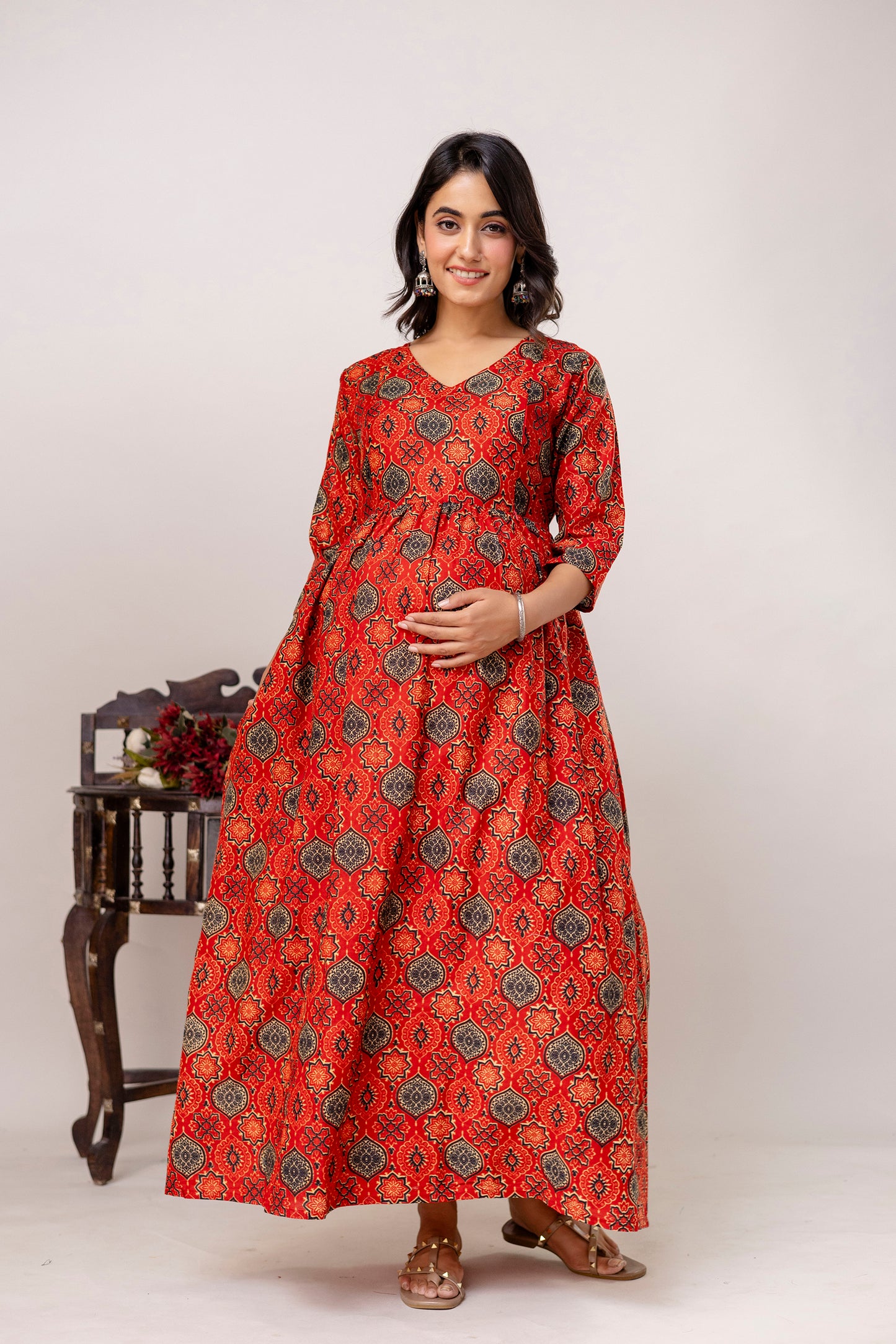Buy 2 Get 1 Free - Deep Pockets, Hidden Feeding Zip & Adjustable Belt - Mughel Black, Red & Mustered