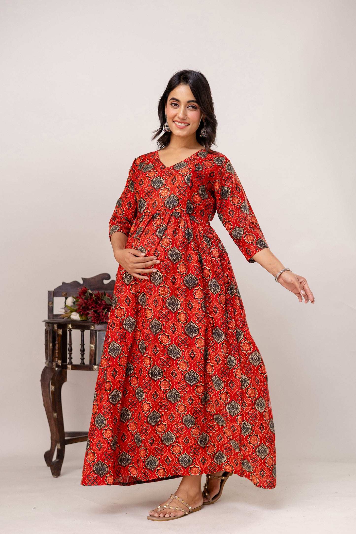 Buy 2 Get 1 Free - Deep Pockets, Hidden Feeding Zip & Adjustable Belt - Mughel Black, Red & Mustered