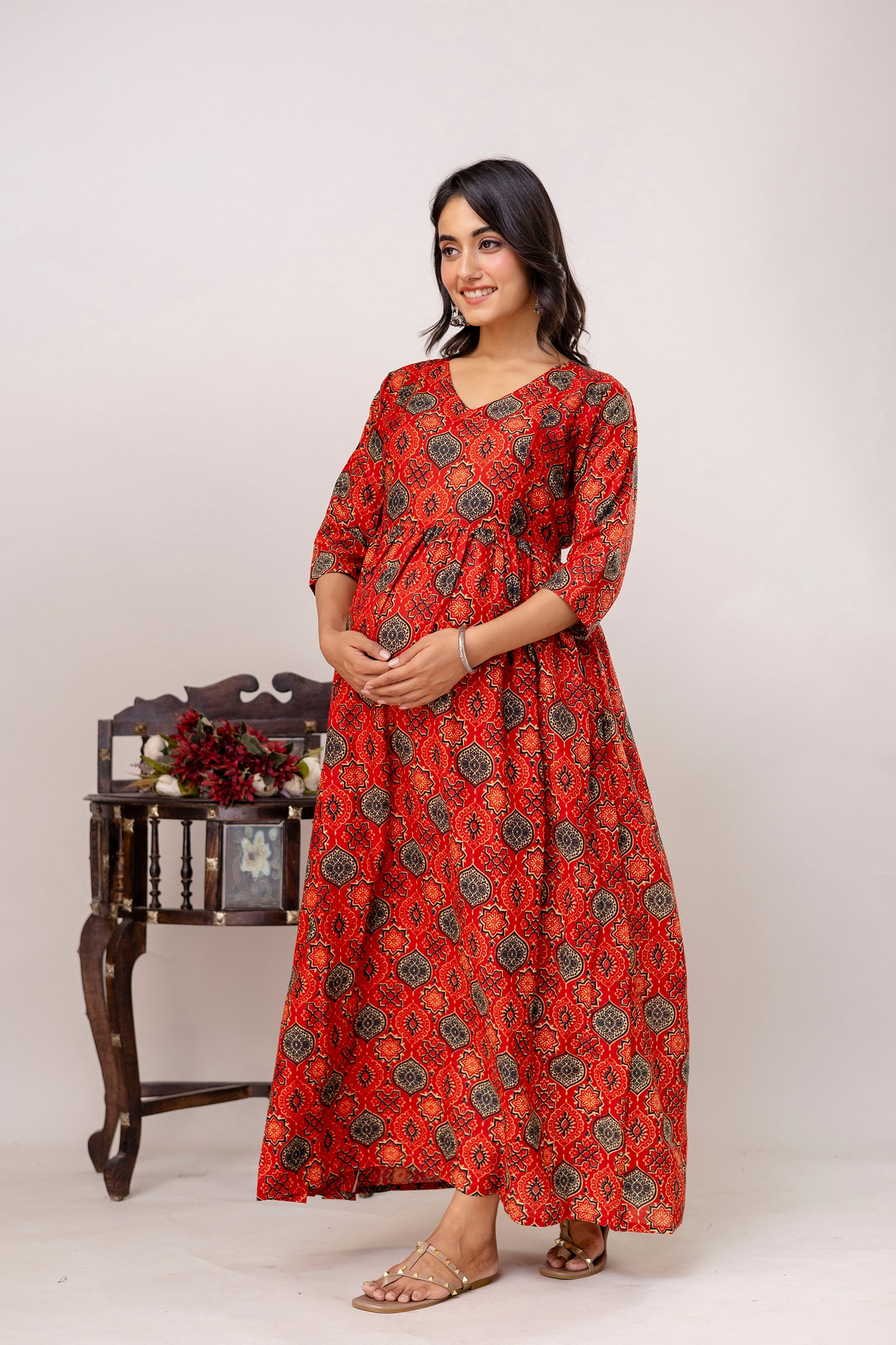 Buy 2 Get 1 Free - Deep Pockets, Hidden Feeding Zip & Adjustable Belt - Mughel Black, Red & Mustered