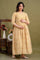 Cotton Maternity Dress, Adjustable Waist & Nursing Friendly - Golden Floral